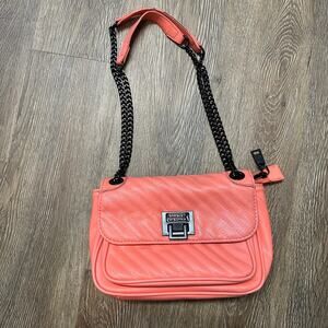 Badgley Mischka Coral Quilted Vegan Leather Shoulder Or Cross Body Pockets Purse